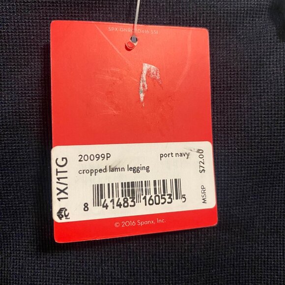 SPANX Cropped Lamn Seamless Leggings Port Navy Blue Size 1X NWT - Picture 2 of 8